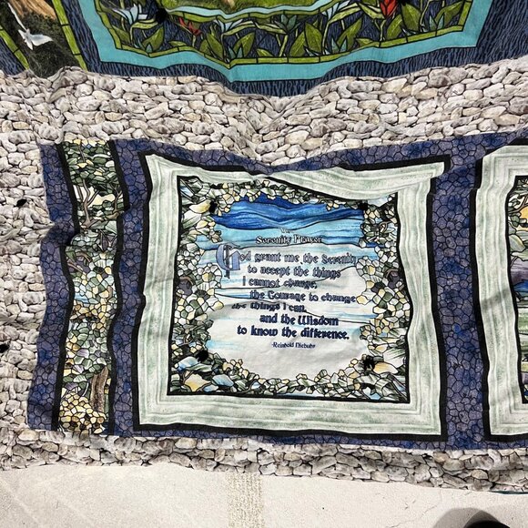 Christian Inspirational Quilt With Nature Print & Bible Verses‎ - Picture 9 of 9